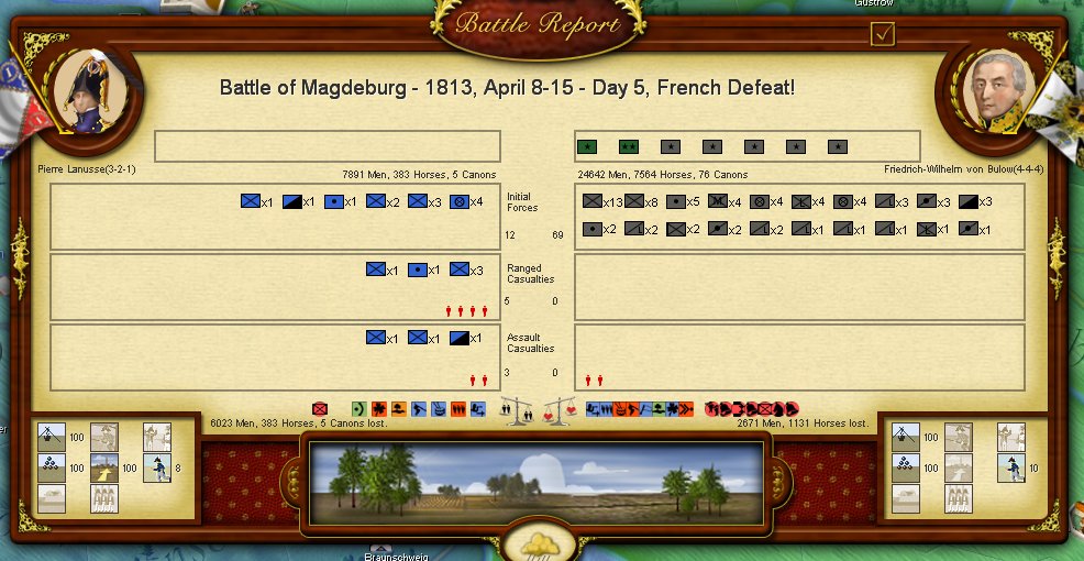 Pérdida de Magdeburg, Lanusse muere.jpg